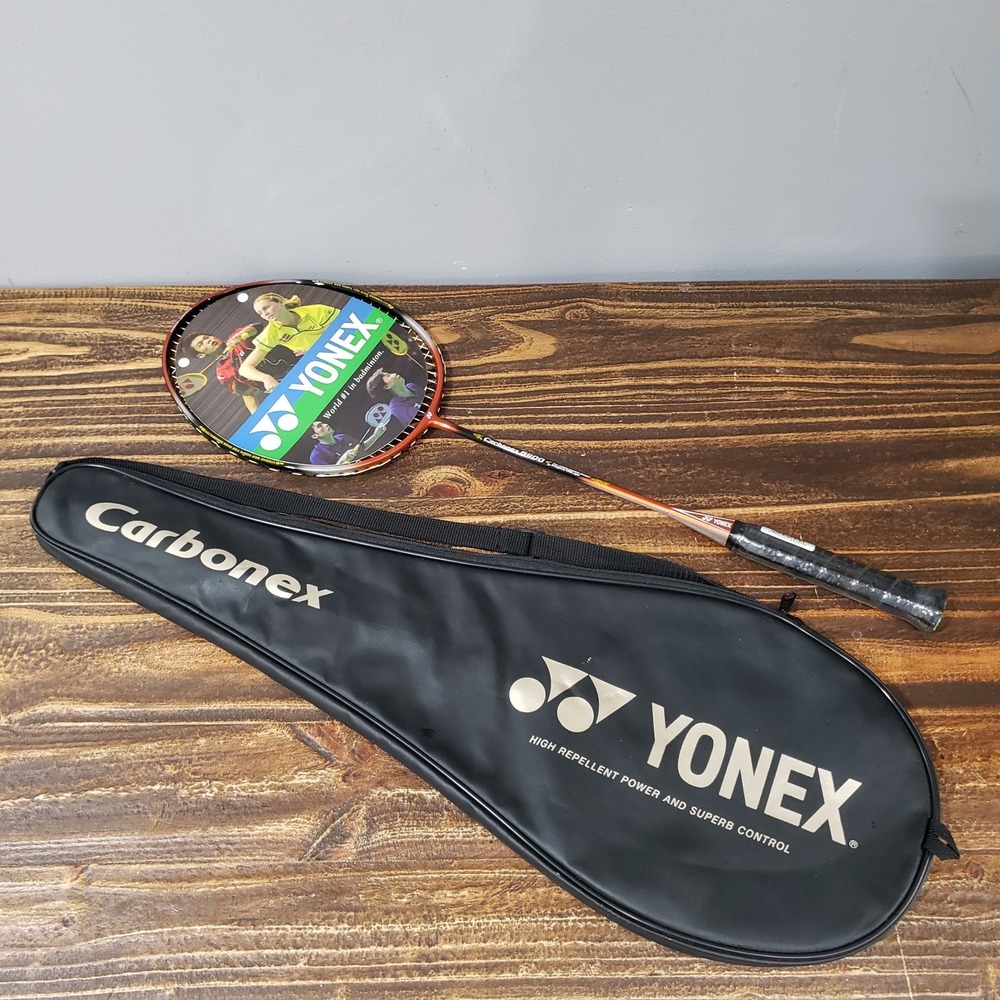 Yonex Badminton Racquet Unisex 2U4 Carbonex 8400 Orange New Strung w/ Case